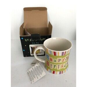 Russ Happy 40th birthday coffee mug cup 12oz. NIB Dishwasher microwave safe